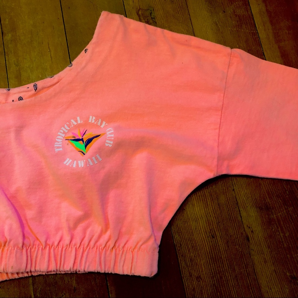 True Vintage Cropped Neon Tee